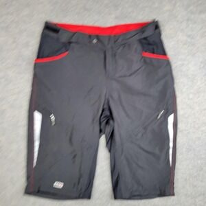 Garneau Shorts Womens XXL Black Cycling Biker Softshell Zip Pockets Reflective